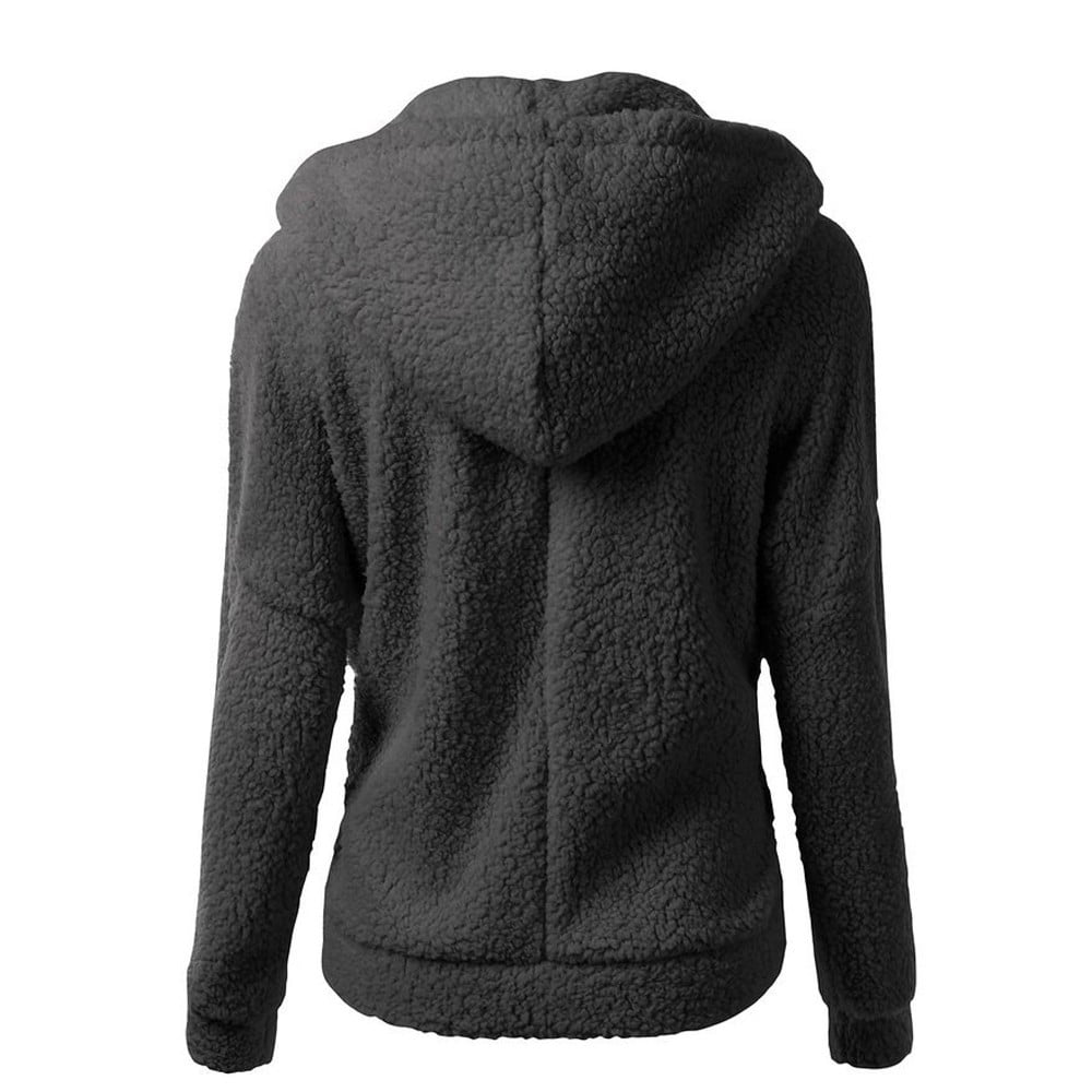 SBYOJLPB Hooded Sweatshirt Women Hooded Sweater Coat Winter Warm Wool Zipper Coat Cotton Coat Outwear Bk5Xl
