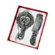 thumbnail image 4 of Espejo de mano decorativo con forma de flor de pavo real, juego de espejos de tocador de metal con peine, estilo retro, plegable y portátil, marco de metal, para dormitorio,Wsvlmg, 4 of 7