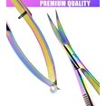 thumbnail image 6 of Cross Edge Curved Spring Scissors 5 Inch Stainless Steel Precision Eyebrow & Eyelash Shaping & Trimming Scissor, Snips Squeeze, Embroidery, Knitting Micro Tip Craft Scissors (Rainbow), 6 of 18