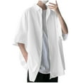 thumbnail image 2 of Styesk T-Shirts pour Homme T-Shirt Décontracté à la Mode Uni à Boutons à Manches Courtes Col Rabattu, 2 of 6