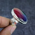 thumbnail image 2 of Rainbow Quartz Oval Statement Ring in 925 Sterling Silver – Handmade Boho Style, 2 of 2
