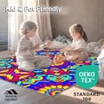 thumbnail image 4 of ODIKA 3'x5' Machine Washable Non-Slip Area Rug, Enchanting Kaleidoscope with Radiant Hues High Traffic Rug, Red, 396138, 4 of 5