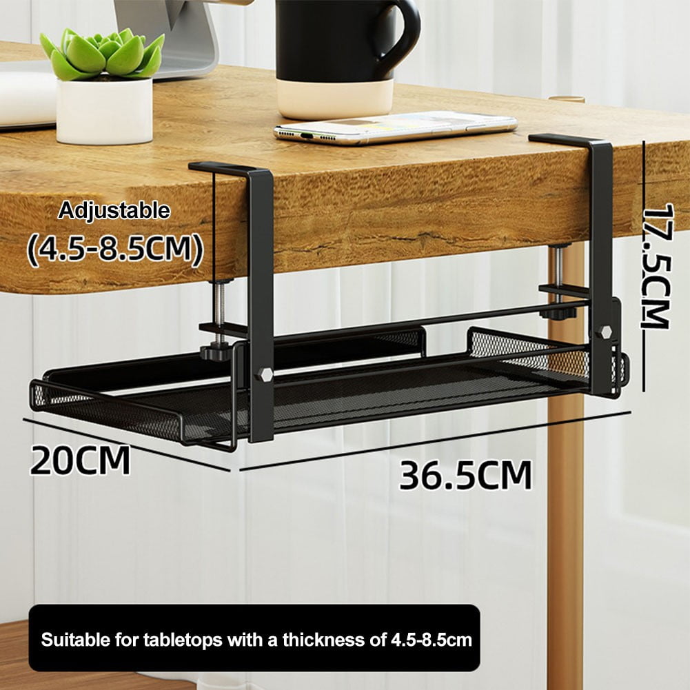 Wuweikeji Home Organization,Desk Cord Wire Organizer 4.5~8.5cm Adjustable Under Desk Cable Management Tray