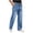 Light Blue, variant on Mens Denim Wide Leg Casual Pants, Elastic Waist with Loose Fit and Classic Washed Denim Texture Black XL