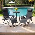 thumbnail image 7 of Lacoo Zero Gravity Chair Patio Outdoor Foldable Lawn Lounge Chair Reclining Chair with Adjustable Pillow Pack of 2, Black, 7 of 7