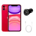 thumbnail image 1 of Refurbished Apple iPhone 11 A2111 (Fully Unlocked) 64GB Red (Grade A+) w/ Fast Car Charger, 1 of 4