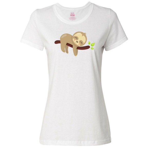 Inktastic Cute Sloth, Baby Sloth, Lazy Sloth, Sleeping Sloth Women's T-Shirt