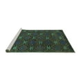 thumbnail image 2 of Ahgly Company Machine Washable Indoor Square Southwestern Turquoise Blue Country Area Rugs, 7' Square, 2 of 4