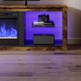 thumbnail image 6 of Bestier 70 Inch Fireplace TV Stand for TV up to 80", LED Entertainment Center with 23" Electric Fireplace Media Console Table for Living Room with Glass Shelves, Rustic Brown, 6 of 17