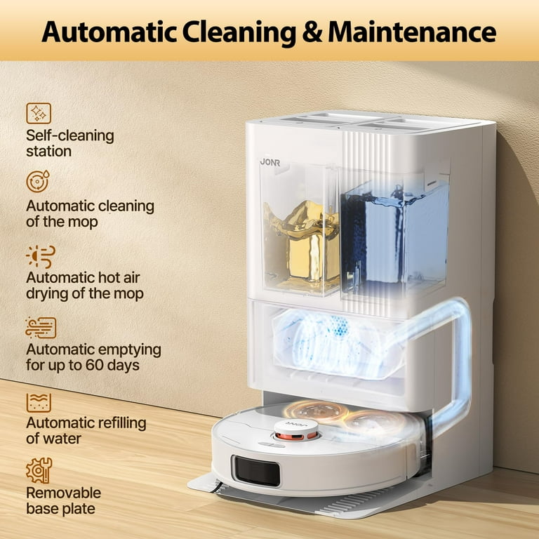 JONR P20 Pro Robot Vacuum, 8000Pa Suction, Self-Emptying, Mop