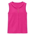 thumbnail image 4 of Gsakboxl Womens Blouses Women's Bubble Wrinkled Textured Fabric V Neck Tank Top Button Decor Loose Sleeveless Casual Vest M, 4 of 4