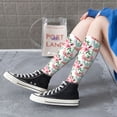 thumbnail image 3 of Lsque Flamingo Flower Printed Crew Socks Men's Women's LightWeight Thin Casual Calf Socks ,Knee High Socks,Cotton Socks, 3 of 9