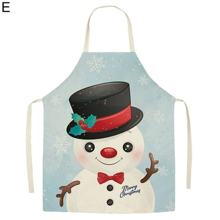 

Hadanceo Cooking Apron Cartoon Christmas Pattern Kitchen Household Waterproof Apron Dirt-resistant Delicate for Home