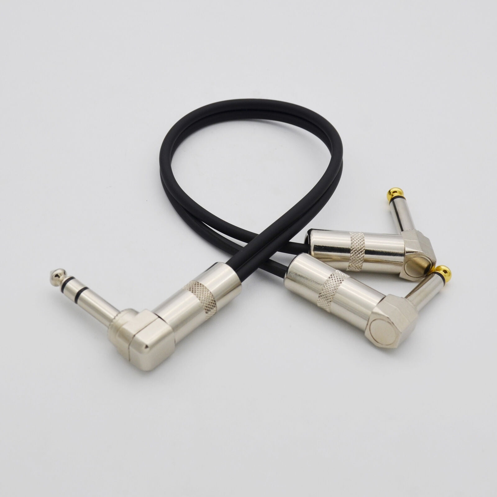 2,Y Audio cable cord Right Angle DUAL 6.35mm MONO male to 1/4 90°Right TRS Plug