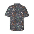 thumbnail image 3 of Men's Casual Button Down Short Sleeve Hawaiian Shirts,Mushrooms Gray Shirts Regular Fit Beach Bowling Shirts with Front Pocket,L, 3 of 7