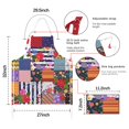 thumbnail image 7 of Pioneer Flower Floral Print Pattern Apron-Garden Aprons for Women with Pockets-Cotton Linen Waterproof Kitchen Cooking Gardening Aprons Adjustable for Kitchen,Cooking,BBQ and Salon 33x27 Inch, 7 of 7