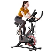 Primy Exercise Bike Indoor for Woman Stationary Cycling Bike for Home 300 Lbs Weight Capacity, 100 Resistance Home Cardio Leg Workout with LED Monitor Silent Belt Drive
