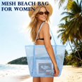 thumbnail image 2 of Mesh Beach Bag, Extra Large Beach Tote with Zipper Pocket Pool Bag for Cruise/Swim/Vacation Essentials, 2 of 7