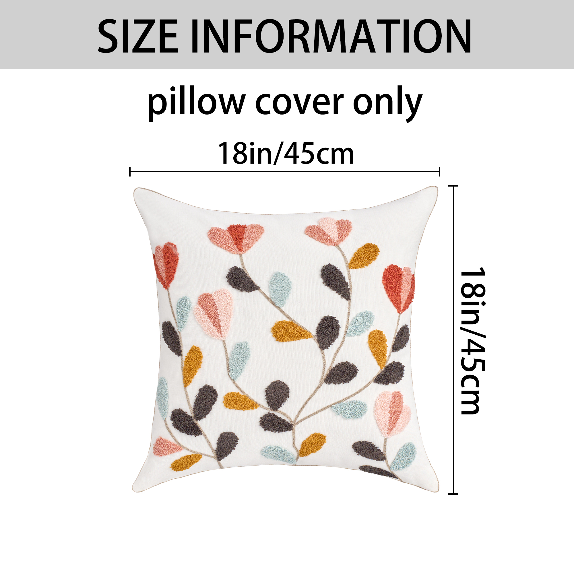 Unique Bargains Square Throw Pillow Covers Pack of 2 Multicolor Pattern 8 18" x 18"