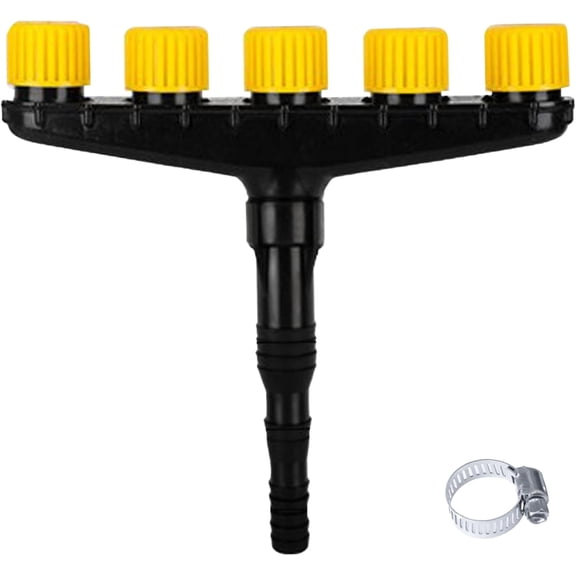 Porous Spray Head 1/1.2/1.5" Large Mutli-Head Water Sprinkler Portable Time-Saving Sprayer Nozzle for Yard Large Area Lawn, Landscaping, Ers, Vegetables 5 Head, Gardening
