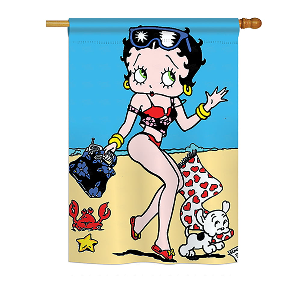 TG 36002 Betty Boop With Pudgy Betty House Size Flag 5 