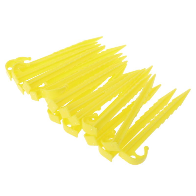 5.7" Yellow Plastic Garden Stakes Tent Pegs Canopy Accessories 40 pcs 