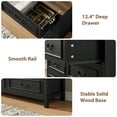 thumbnail image 4 of GIKPAL Dresser and Nightstand 3 Piece Set - Includes Double 6 Drawer Farmhouse Dresser, Nightstand Set of 2 with Charging Station, Vintage Bedroom Set, Black, 4 of 11