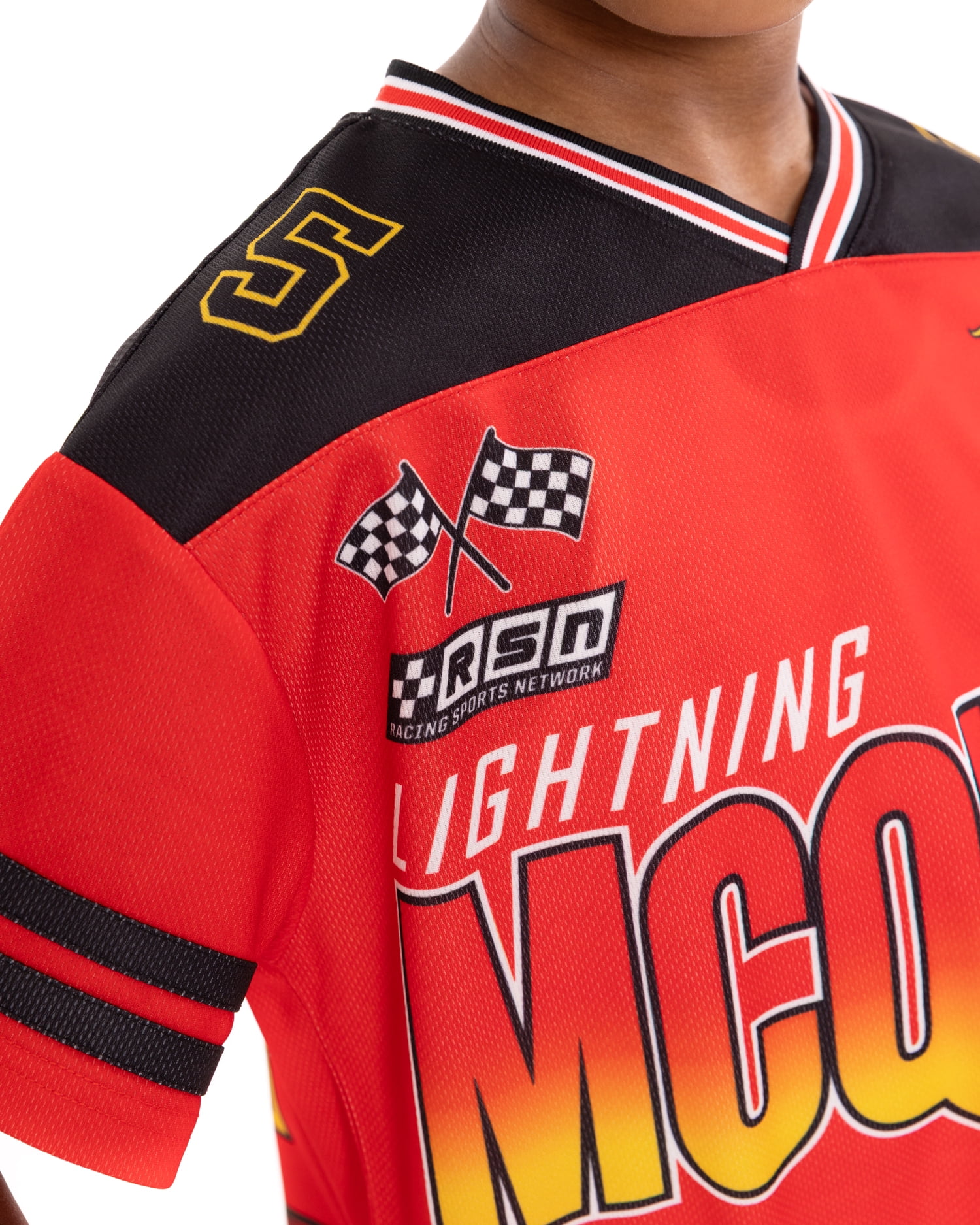 Pixar Cars Boys Short Sleeve Graphic Football Jersey with Matching Short, Sizes 4-16