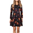 thumbnail image 1 of Fridja Robe Décontractée Automne et Hiver pour Femmes Imprimé de Noël Manches Longues Col Rond Ample, 1 of 4