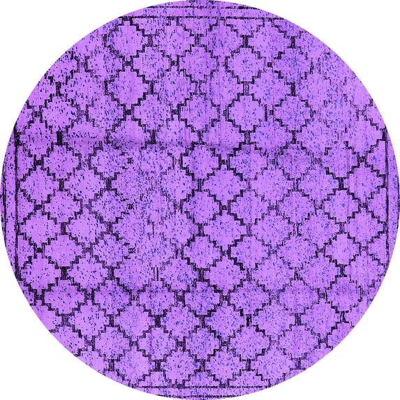 Ahgly Company Indoor Round Solid Purple Modern Area Rugs, 6' Round