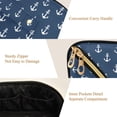 thumbnail image 5 of FORMRS Makeup Bag Travel Cosmetic Organizer for Women Fold Flat Zipper Pouch with Handle, Navy Blue Anchors Pattern, 5 of 8