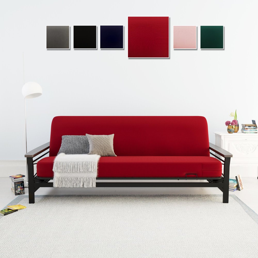 DHP Futon Mattress Slipcover, Red