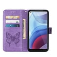 thumbnail image 4 of Moto G Stylus (2021) Case, Dteck Embossed Butterfly PU Leather Credit Card Slots Wallet Case with Hand Strap for Motorola Moto G Stylus 2021, Light Purple, 4 of 7