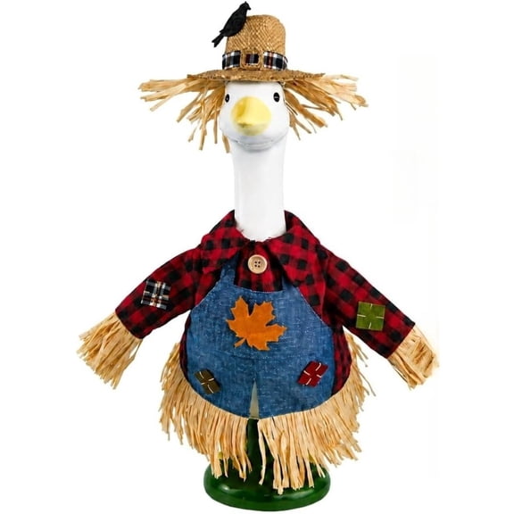 Porch Goose Outfits Fit 23" Goose Statue, Seasonal Goose Clothes Costume with A, Outdoor Garden Yard Patio Decoration