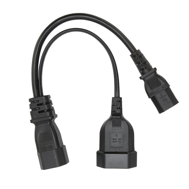 Cable de alimentación IEC320 C14 a IEC320 C13 con divisor en Y profesional de 12,6 pulgadas y 10 A