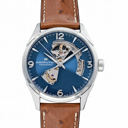 Hamilton Jazzmaster Open Heart Auto Blue Steel/Leather 42mm H32705041