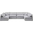 thumbnail image 5 of Meridian Furniture Indulge 199" Linen Fabric U-Shaped Modular Sectional in Gray, 5 of 7