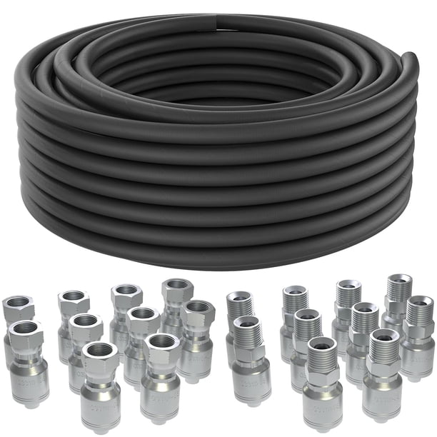 Kit de mangueras hidráulicas KOUTIANWU de 50 pies con 20 conexiones de 3/4 pulgadas