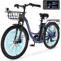MOONCOOL Electric Bicycle for Adults 350W , 7-Speed Ebike with 36V 10.4Ah Removable Battery， 40 Miles Range , 20 mph Electric Commuter Bike for Women Men, Certified to UL 2849 by SGS
