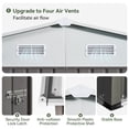 thumbnail image 3 of Sunmthink 9.5 x 9.5 FT Outdoor Storage Shed, Patio Large Metal Shed with Lockable Door Waterproof Tool Shed for Paio, Lawn, Gray, 3 of 8