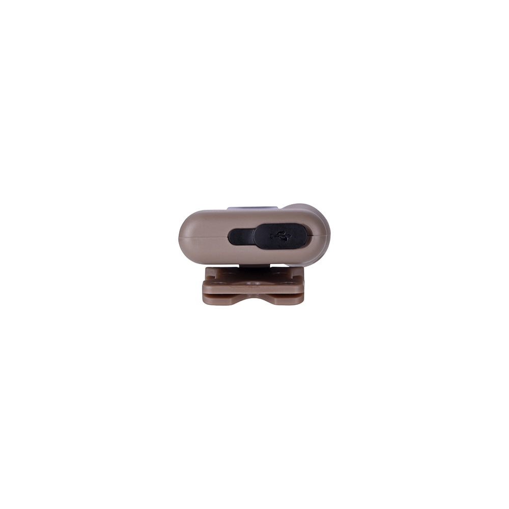 Claymore Capon 65A+ (Tan) - LED Rechargeable Clip-On Cap Headlamp, Lightweight Hat Light for Camping, Running, Hiking, Emergency & Industrial Use, Waterproof, USB-C, Up to 19 Hours of Battery Life.