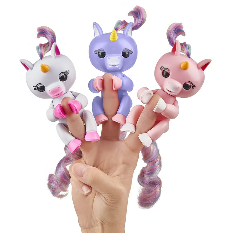 Fingerlings Baby Unicorn - Alika (Purple with Rainbow Mane and Tail) -  Interactive Baby Pet - WowWee