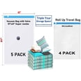 thumbnail image 3 of QQbed 9 Pack Vacuum Storage Bags, 5 Super Jumbo Large + 4 Travel Space Saver to Organize Clothes, 3 of 11