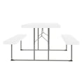 thumbnail image 3 of Flash Furniture 6 Foot Granite White Indoor-Outdoor Picnic Table - Commercial Grade Foldable Steel Frame - Impact and Stain Resistant HDPE Top and Benches, 3 of 14