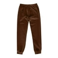 thumbnail image 4 of Womens Pants Womens' Fleece Lined Wide Straight Leg Workout High Waist Yoga Sweat Pant With Pockets Womens Slacks Brown XXL, 4 of 6