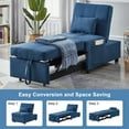 thumbnail image 3 of Aukfa 3-in-1 Futon Sofa Bed Chair,Adjustable Reading Lounge Chair with Pillows, Blue, 3 of 9
