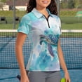 thumbnail image 2 of Binienty Blue Sea Turtle Matching Couple Golf Shirts Short Sleeve Couples Matching Golf Shirts Soft Comfortable Daily Wear for Workout Pickleball Running, 2 of 7