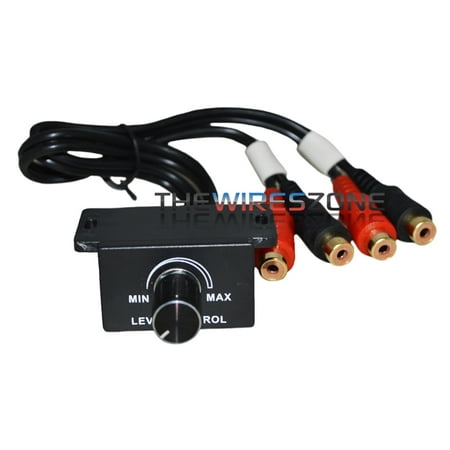 Universal Car Bass Amplifier Remote Level Control Knob Stereo RCA Input &