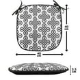 thumbnail image 4 of Celtic Chair Seating Cushion Set of 12, Old-Fashion Irish Knot Motifs in Symmetric Regular Design European Culture Theme, Seat Pads with Anti-slip Backing, 16"x16", Black White, by Ambesonne, 4 of 7