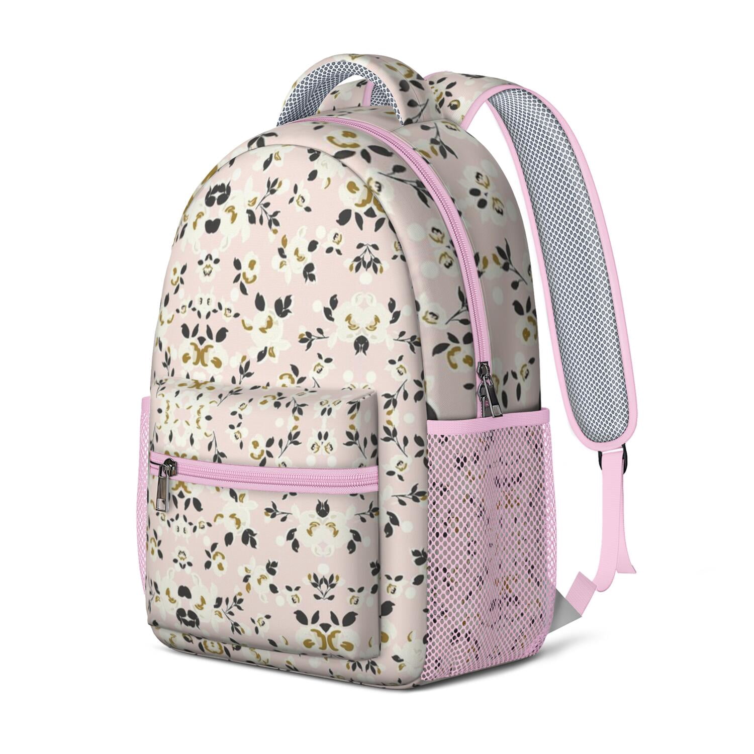 Vintage Floral Waterproof Bookbag - Lightweight Breathable Backpack for College Students